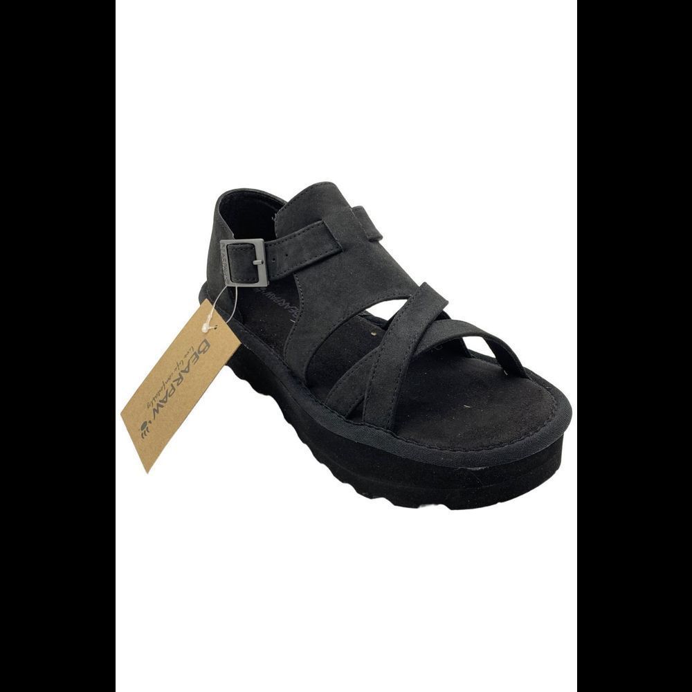 Platform Strappy Sandal - Black